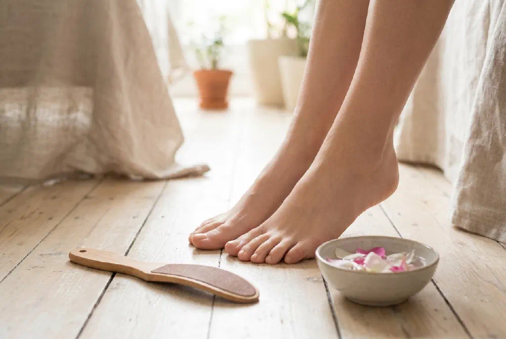 Well-groomed feet after a gentle callus treatment