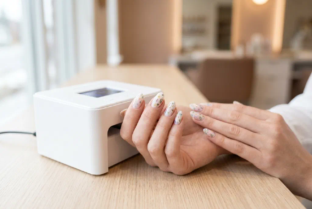 Những móng tay vừa được in họa tiết tinh xảo từ máy in móng