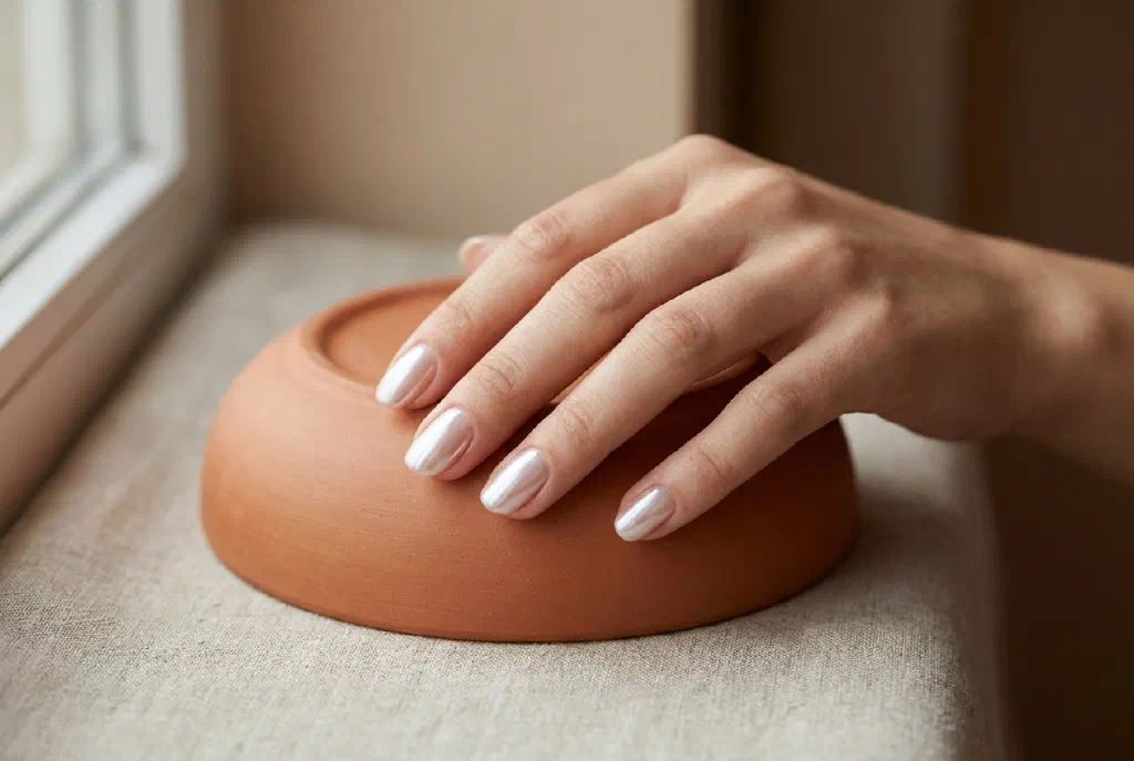 Gepflegte Hand mit modernem Nageldesign im Trend 2026