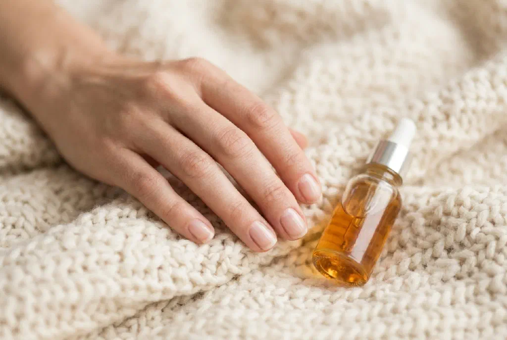 Well-groomed natural nails without gel polish on a relaxed hand